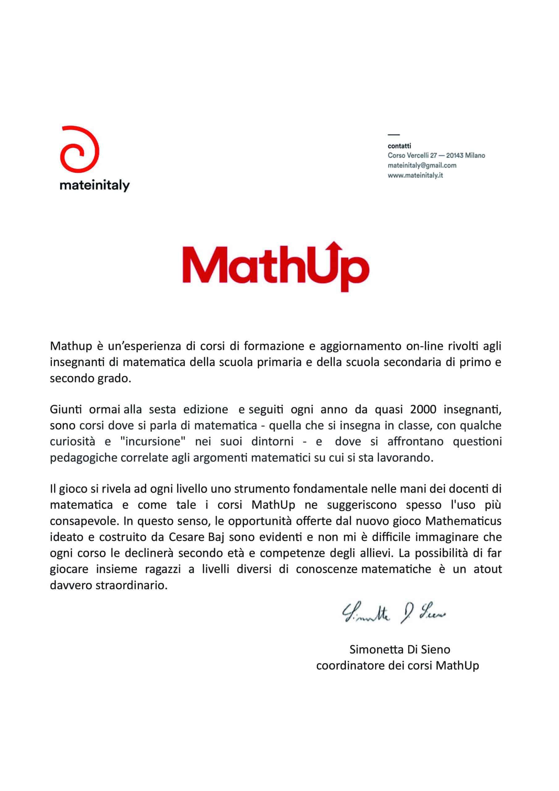 Referenza MathUp per Mathematicus